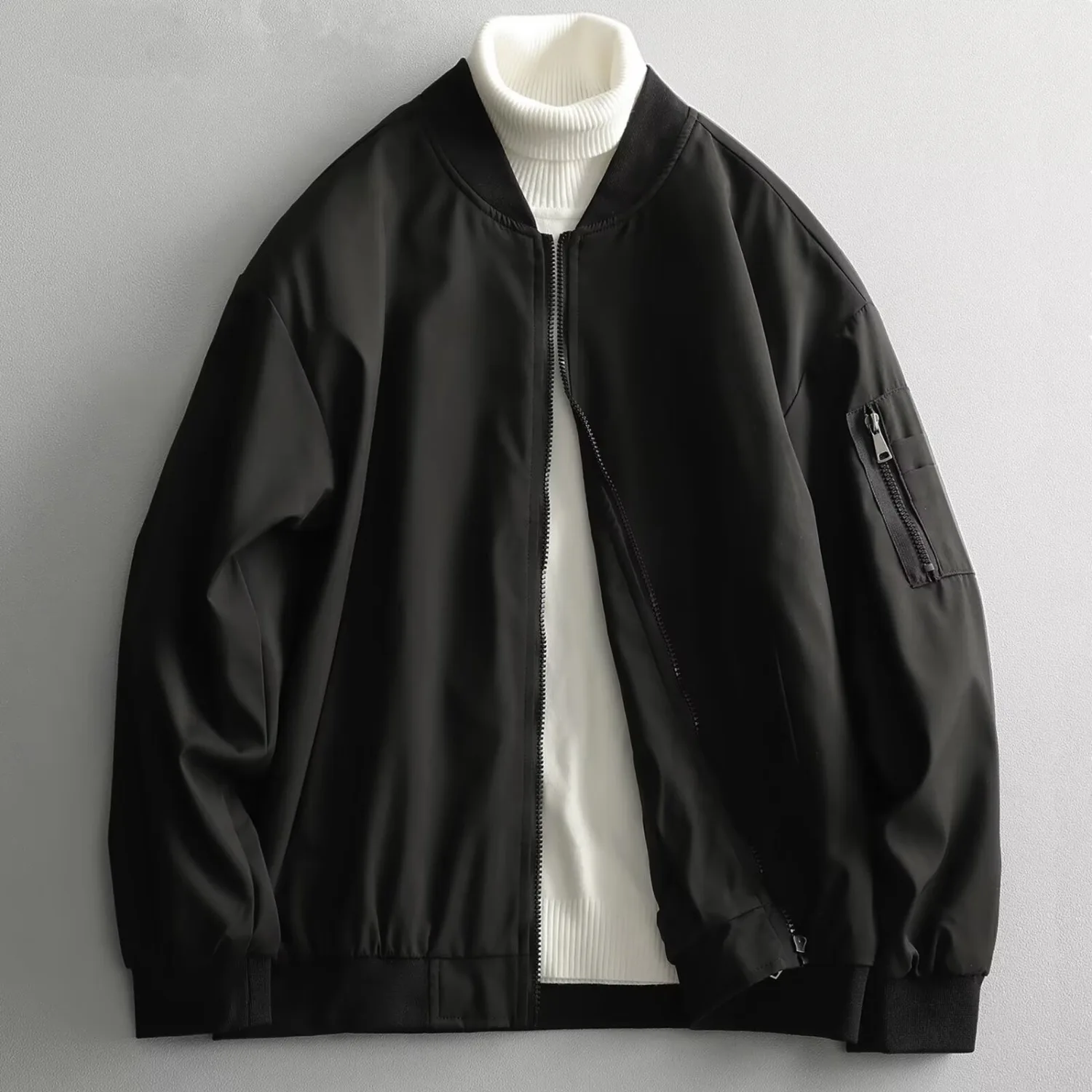 Chaqueta Unisex de estilo Simple de alta calidad, abrigo de fibra de poliéster informal resistente al viento para temporada de otoño, tendencia urbana