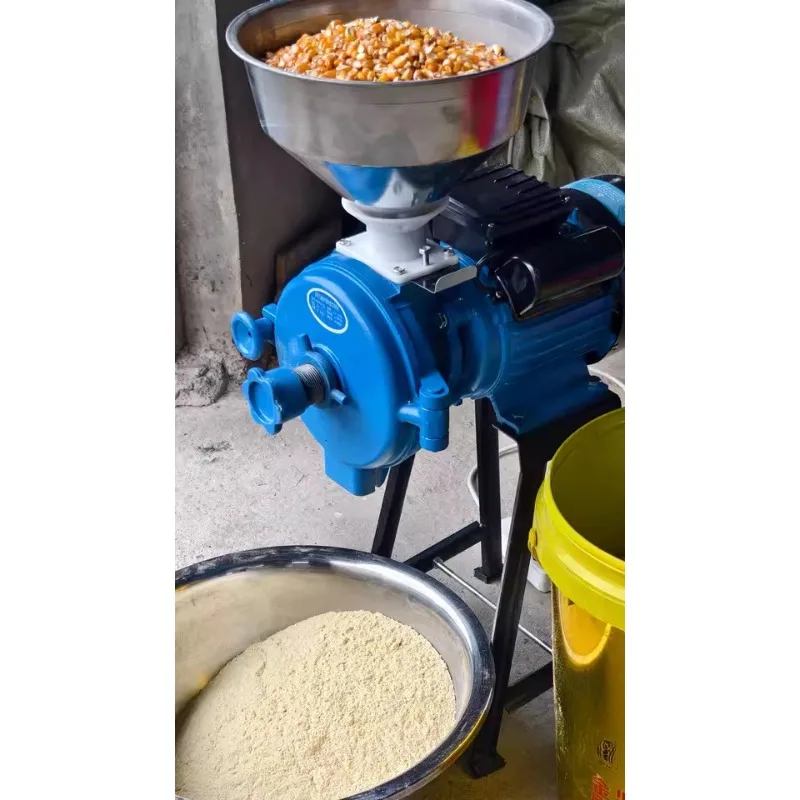 Электрическая шлифовальная машина для кормов для птицы, 220 В, сверхмощная шлифовальная машина для сухого и влажного зерна, подходит для кукурузы, пшеницы и домашнего использования на небольшой ферме
