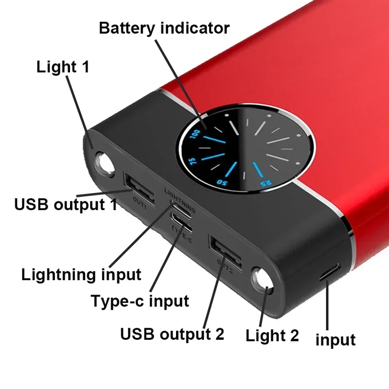 Imagem -06 - Banco de Potência Portátil com 2led 80000mah Carregador de Alta Capacidade Bateria Externa para Viagem ao ar Livre Iphone Xiaomi Samsung lg