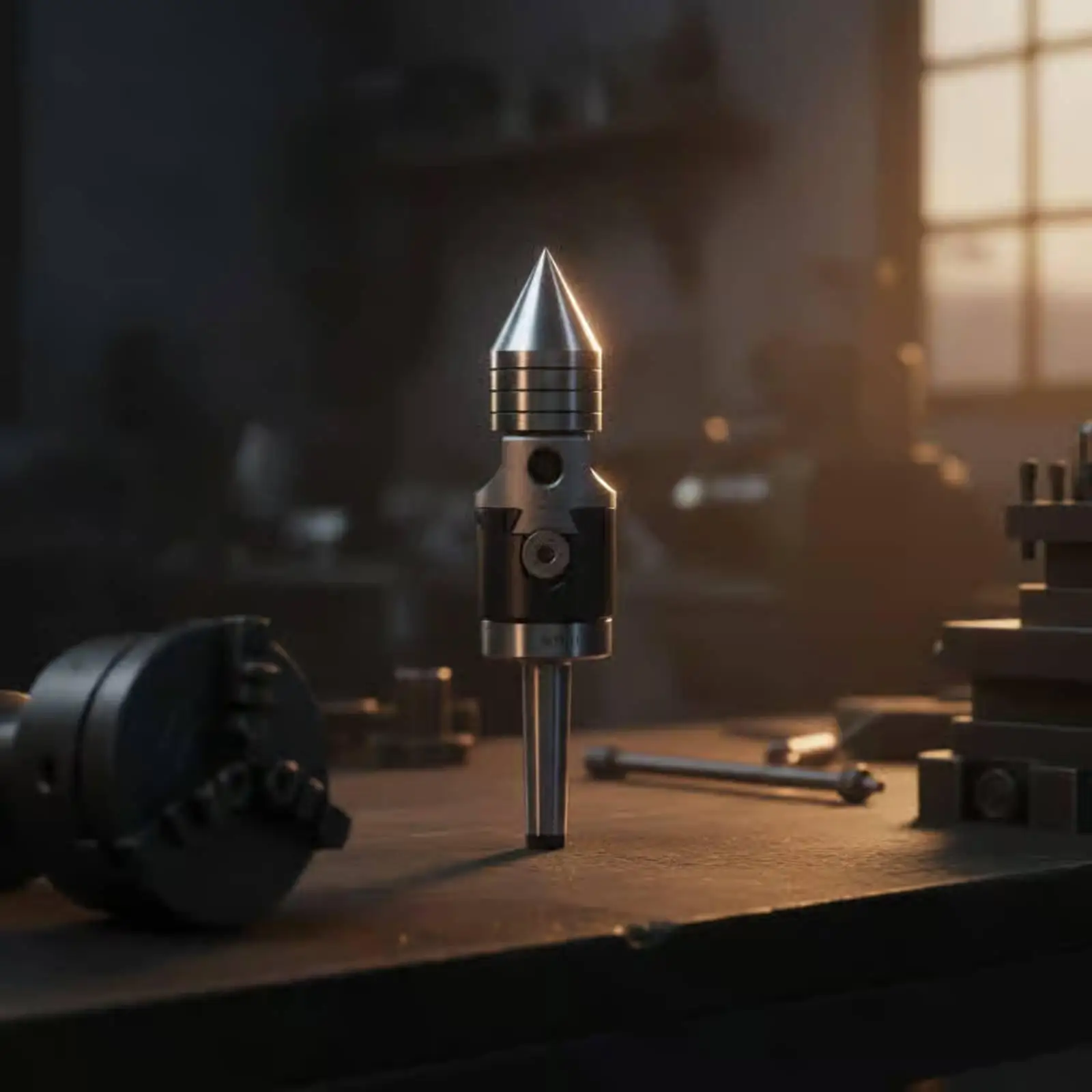Woodworking Lathe Center Taper Pin Alloy Steel Rotating Cone Point for Stable Workpiece Positioning in Shop Tools