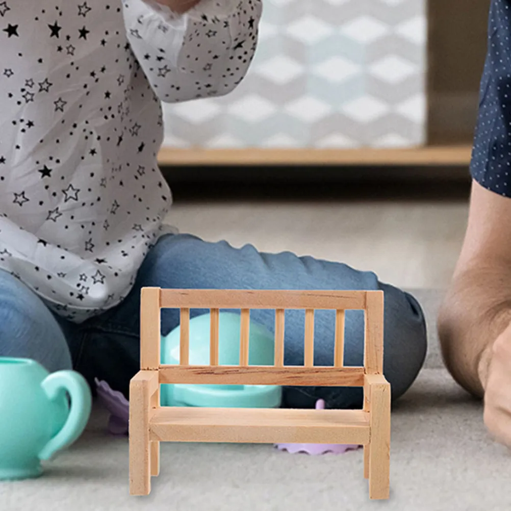 4 Pcs Bench Furniture Mini Miniature for Fairy Garden Dollhouse Accessories