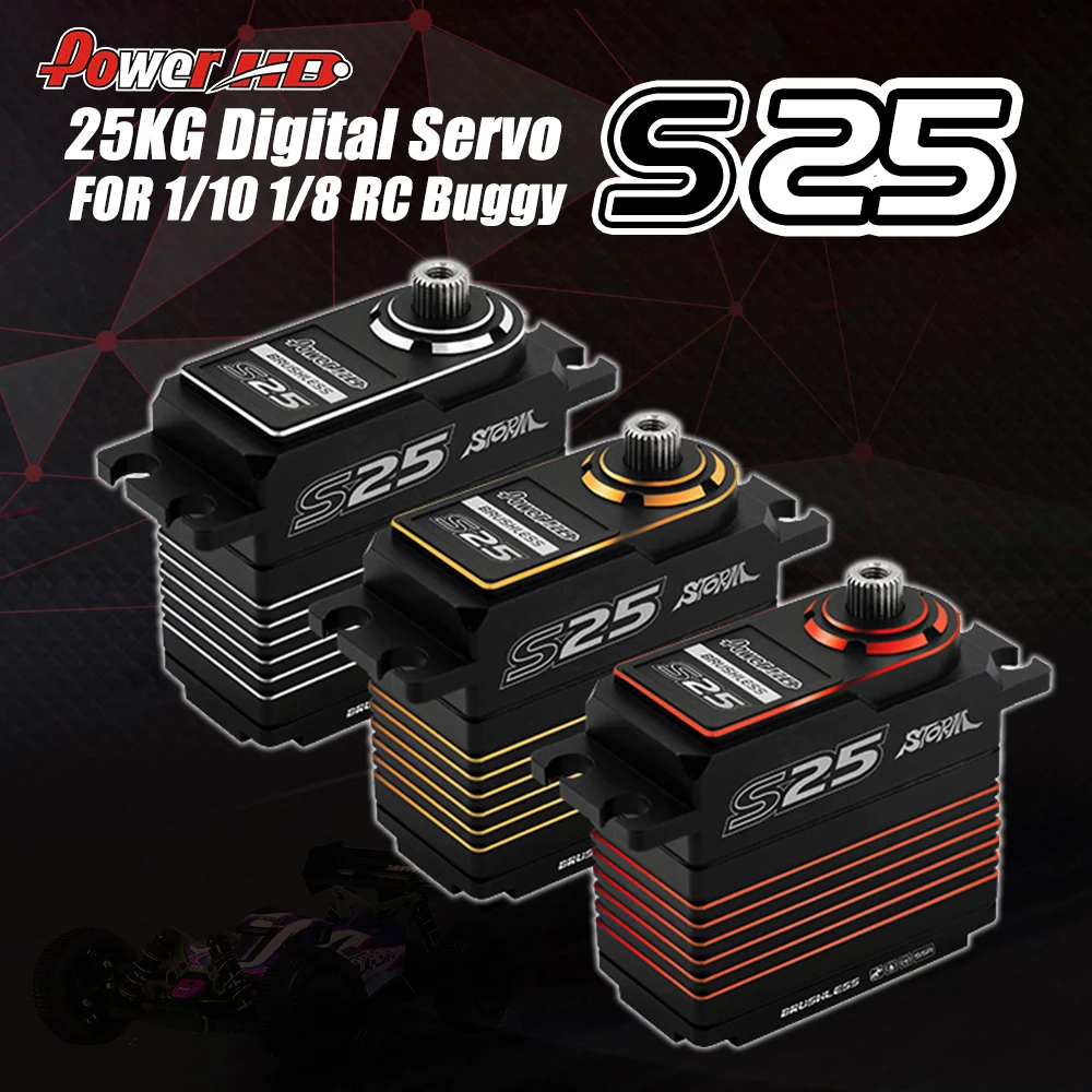 

POWERHD S25 STORM 25KG Digital Servos for 1/10 1/8 1/7 RC Model Car Buggy Accessories