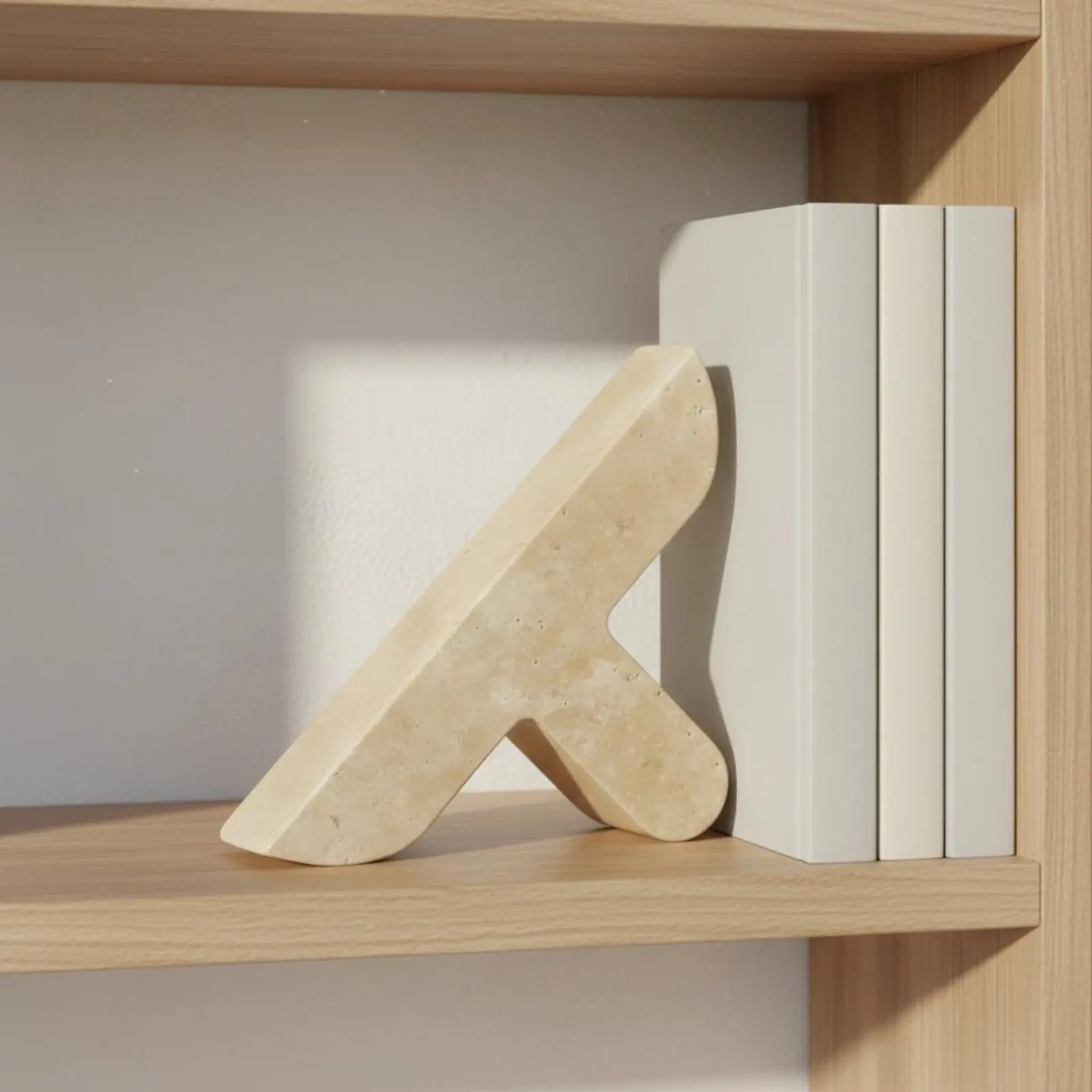 herringbone-bookend-minimalist-travertine-bookend-travertine-bookends-elegant-stone-bookends-handmade