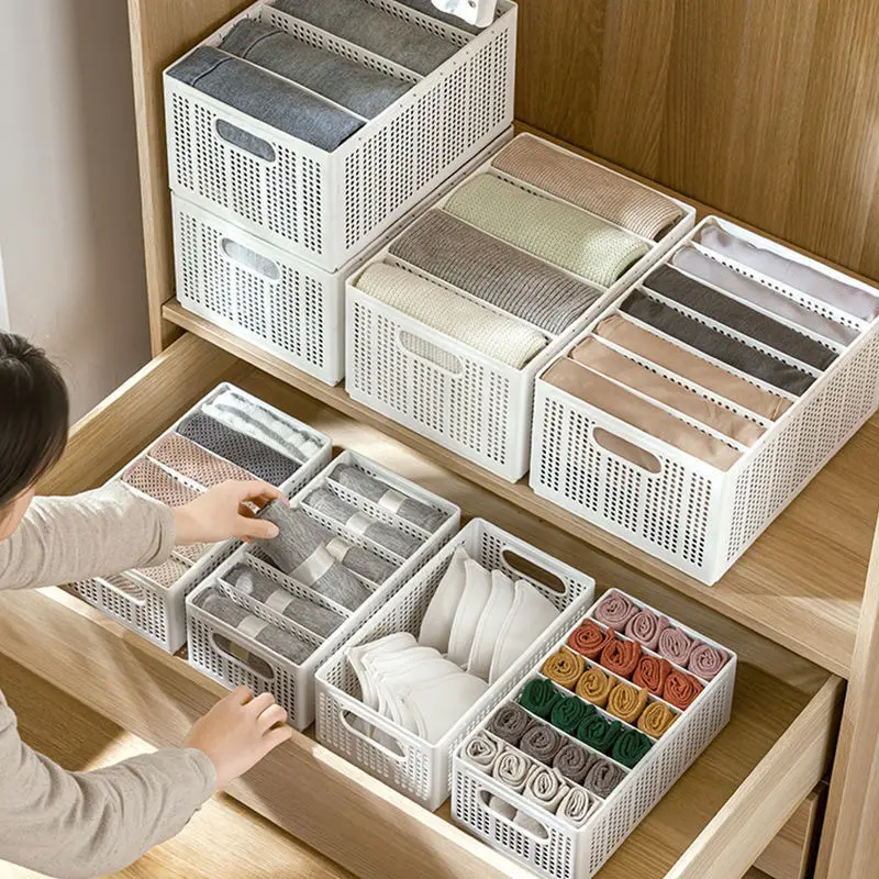 Compartments Storage Box Household Wardrobe Can Be Stacked Drawer Storage Basket Underwear Storage Can Be Folded And Organized