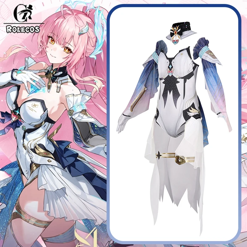 

ROLECOS Game Wuthering Waves Aemeath Cosplay Costume Guiding Starlance Aemeath Women Dress Halloween Party Outfit