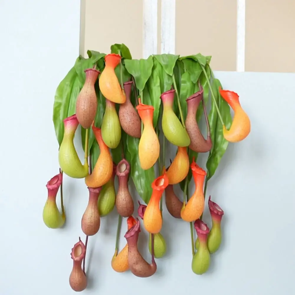 Multicolor Artificial Pitcher Plants Greenery Accessories Green Leaves Hanging Green Plants Photo Props Simulation Flytraps