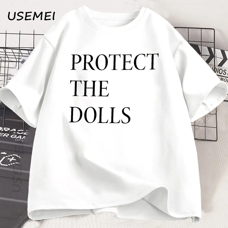 

Футболка Protect The Dolls для мужчин и женщин, хлопковая футболка с принтом Pride Human Rights, свободная футболка с коротким рукавом, удобная с круглым вырезом