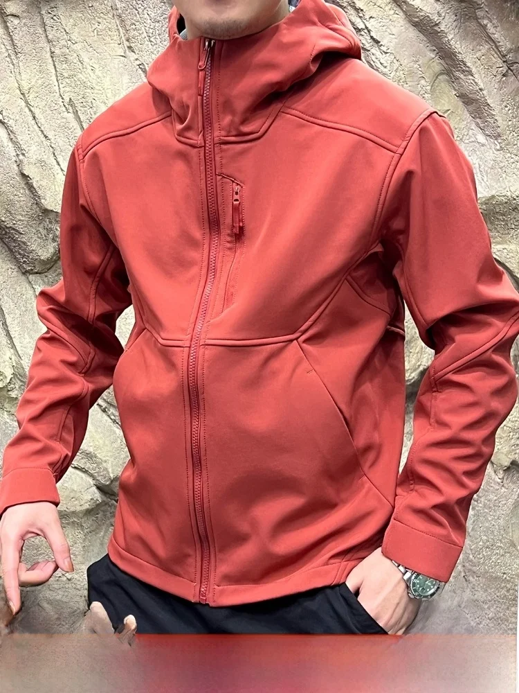 

Мужское уличное ветрозащитное пальто Fce на подкладке GM Jaet с капюшоном и застежкой-молнией, длинное пальто из смеси нейлона и полиэстера