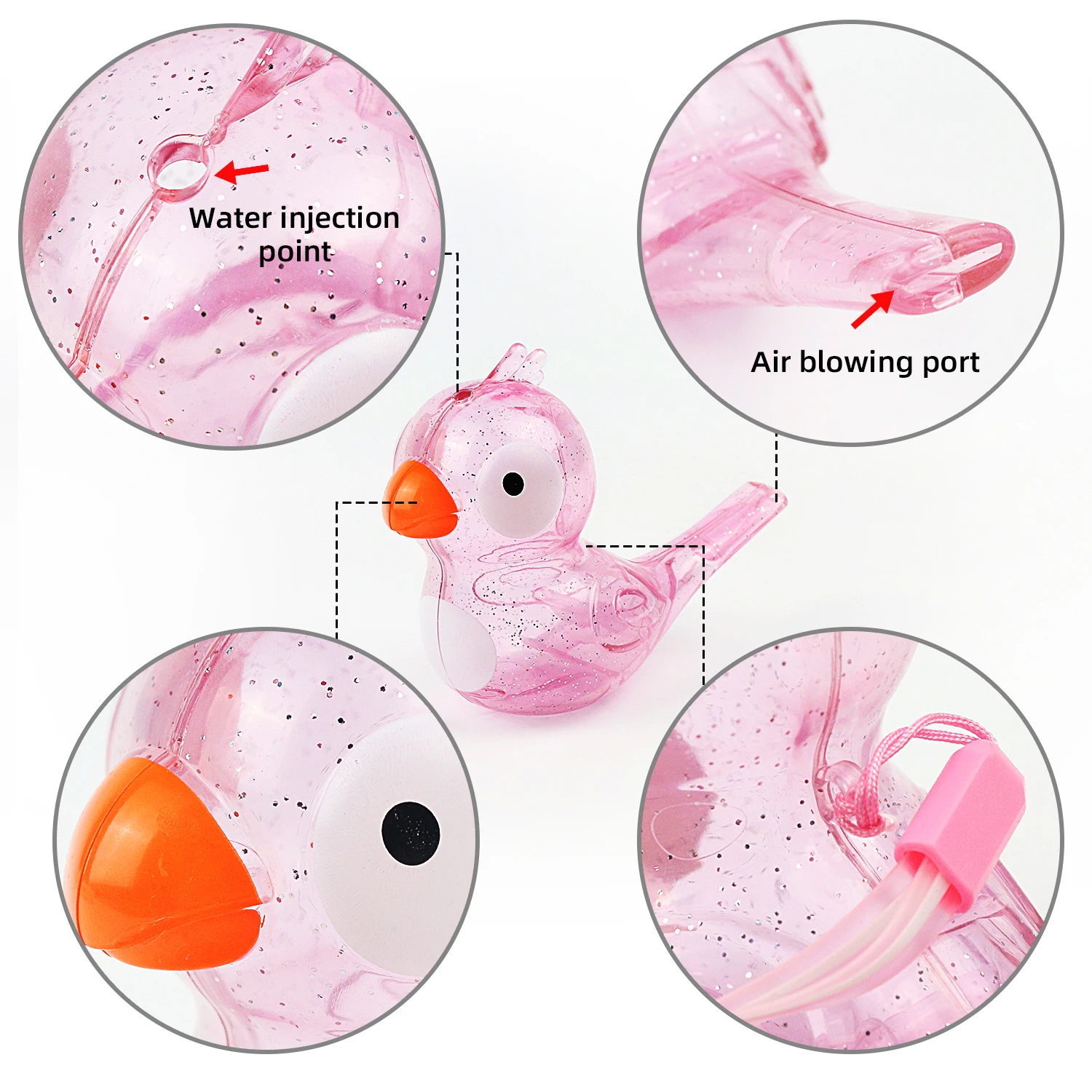 Sifflet d'oiseau d'eau, jouet musical de bain pour enfants, apprentissage précoce, cadeau pour enfants