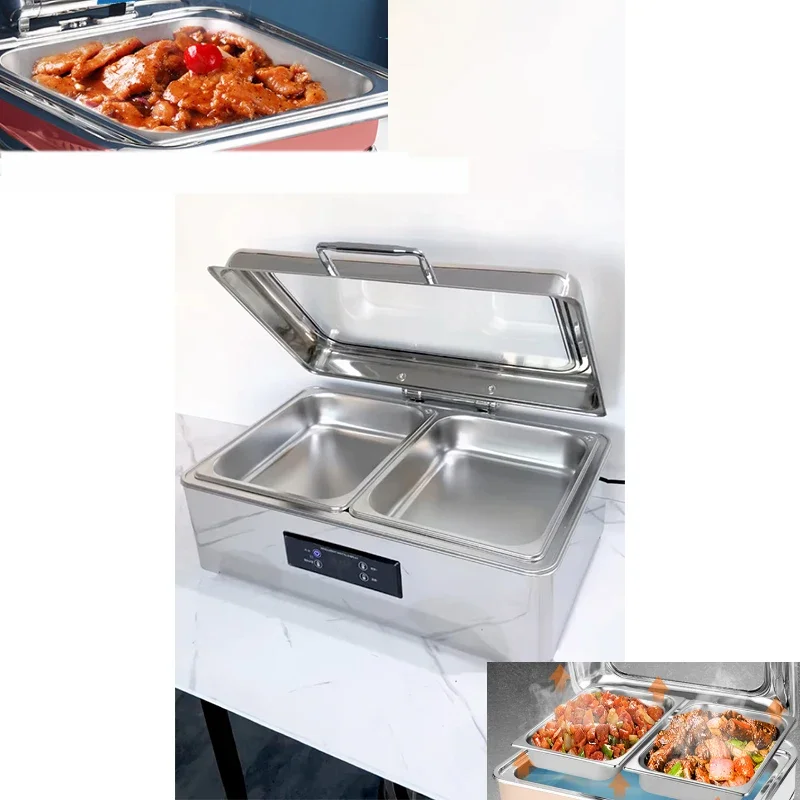 

Buffet Stove Stainless Steel Rectangular Visible Buffay Electric Heating Meal Hotel Insulation Hydraulic Meal