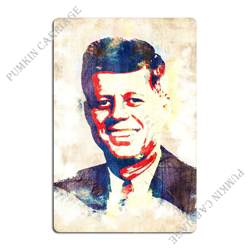 John F Kennedy Metal Sign Poster Pub Wall Decor Wall Mural Cinema Tin Sign Poster