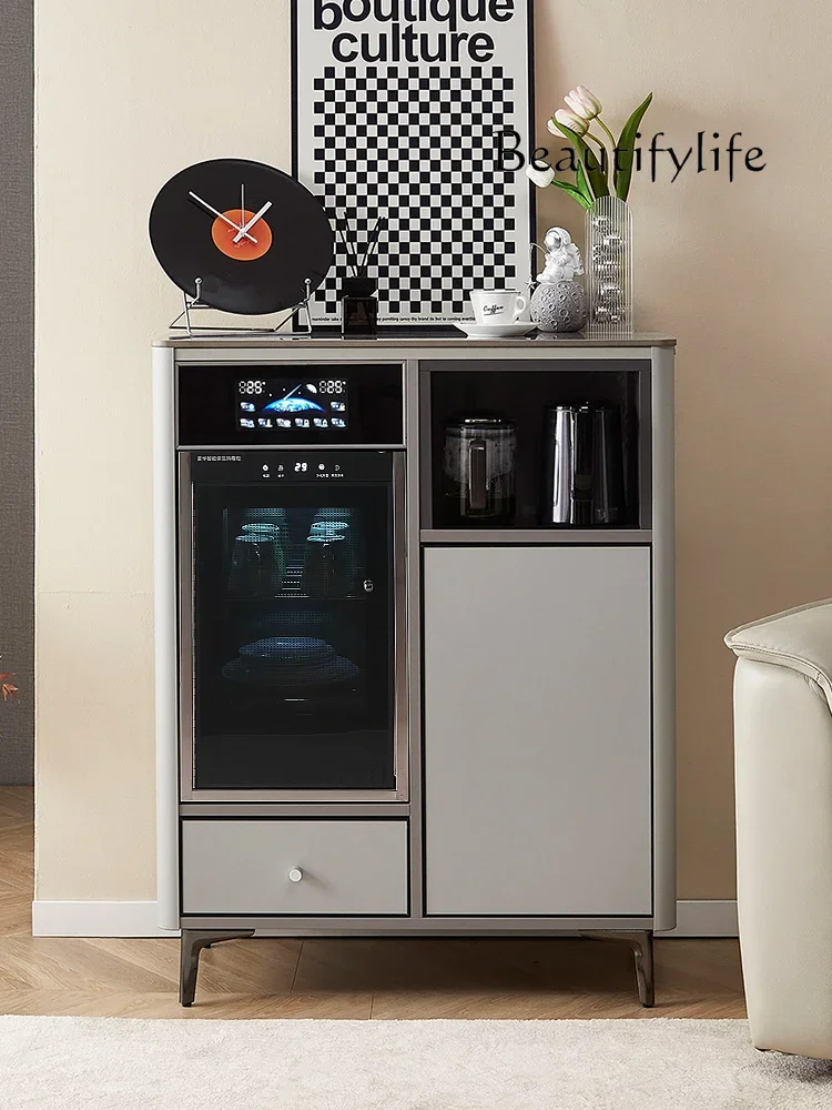 New all-aluminum smart tea bar machine cabinet integrated cabinet with voice automatic side cabinet for home use