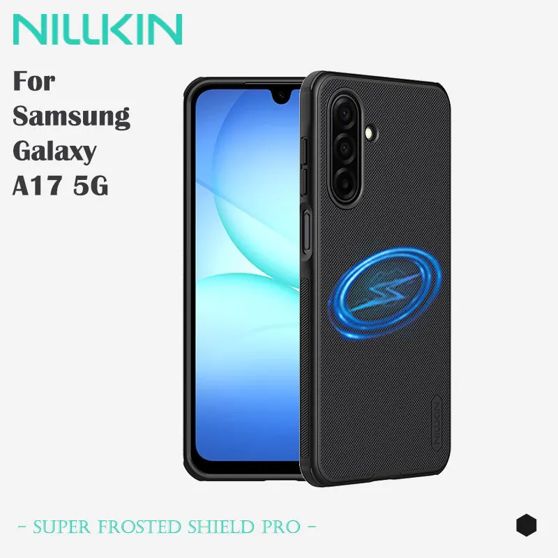 

Для Samsung Galaxy A17 5G, NILLKIN Super Frosted Shield, Защита в стиле милитари, Магнитная зарядка, Задняя крышка с защитой от желтений