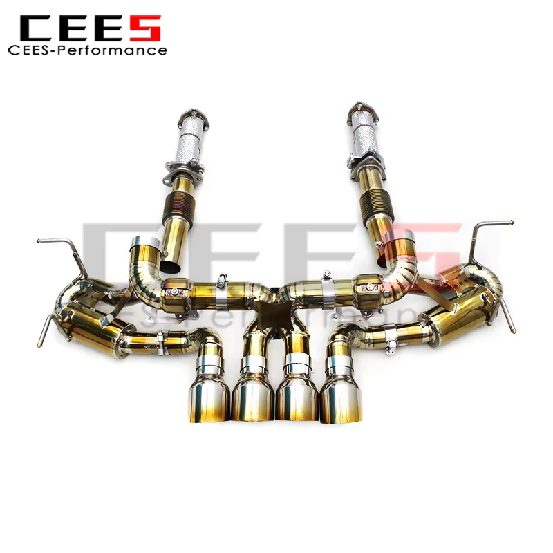 

cees Free Flow Pipe for Chevrolet CORVETTE C8 Z06 2019-2025 Racing Exhaust Pipes with Original Valve System
