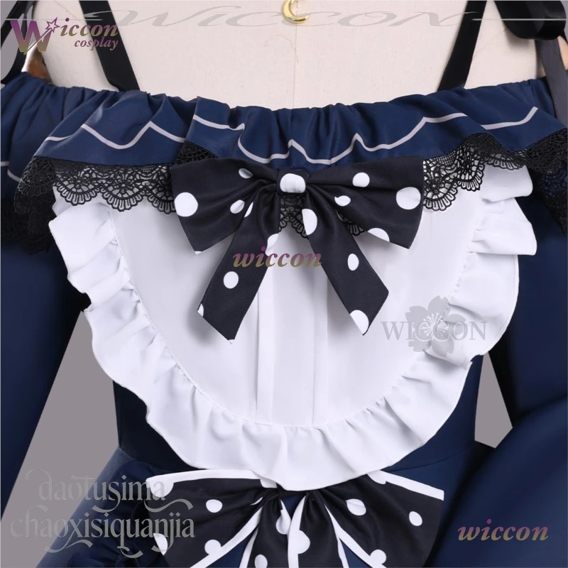 WUHU Anime Magical Girl Witch Trial Cosplay Natsume Anan Costume Kawaii Navy Blue White Cake Dress Goth Lolita Wigs Christmas - view 5