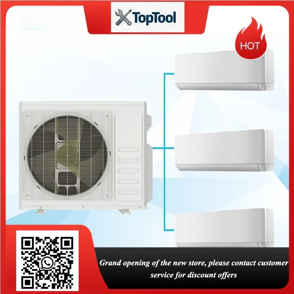 36000BTU Multi Zone Mini Split Air Conditioner, T1 R32 R454B, Heating Cooling Triple Connection, Wifi Smart Inverter AC