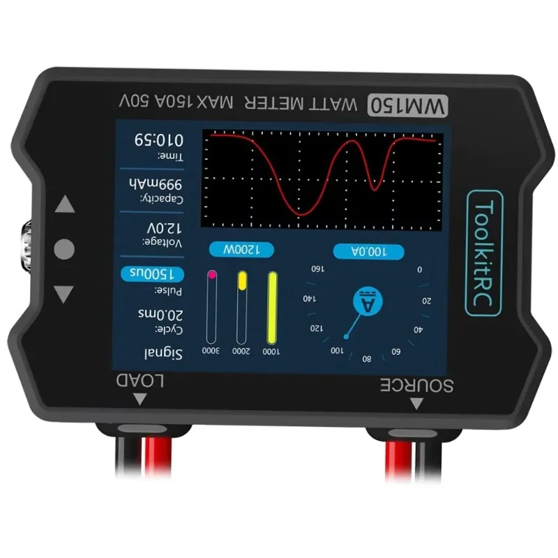 

ToolkitRC WM150 150A 50 В ваттметр анализатор мощности ЖК-дисплей тестер напряжения и тока выход ШИМ для RC FPV дрона