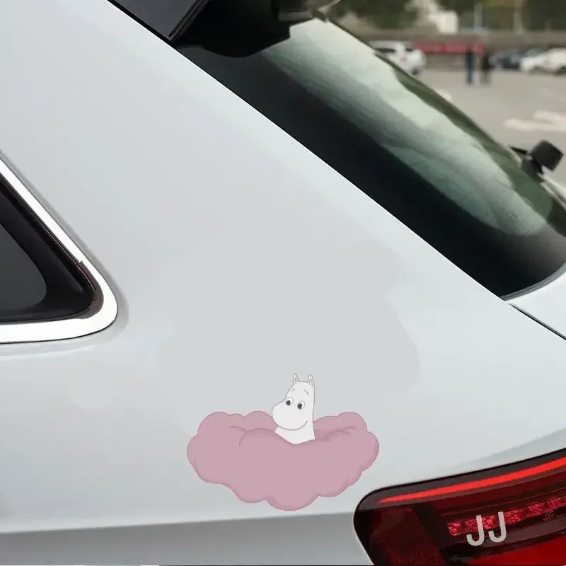 M-Moomins Cute Cartoon Waterproof Car Stickers Scratch Cover Decor Decals for Vehicle Doors Lovely Pattern Decorative Sticker view 2