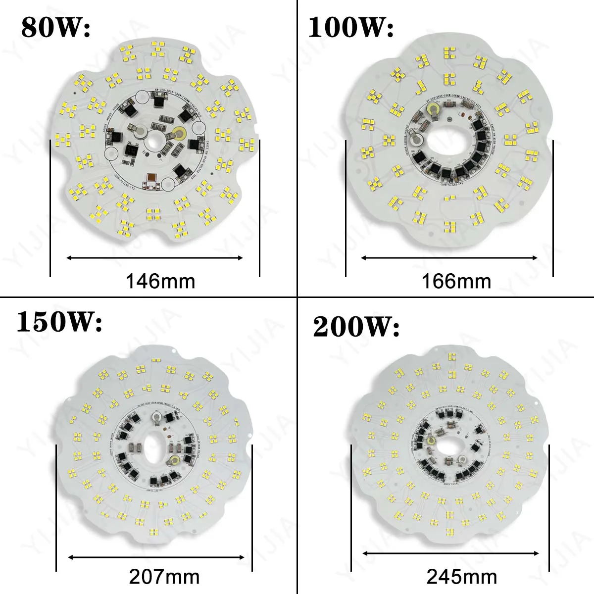 LED Light Board 200W 150W 100W 80W Direct AC 220V SMD 2835 UFO Lamp Panel For High Bay Light Commercial Industrial Lamps Replate