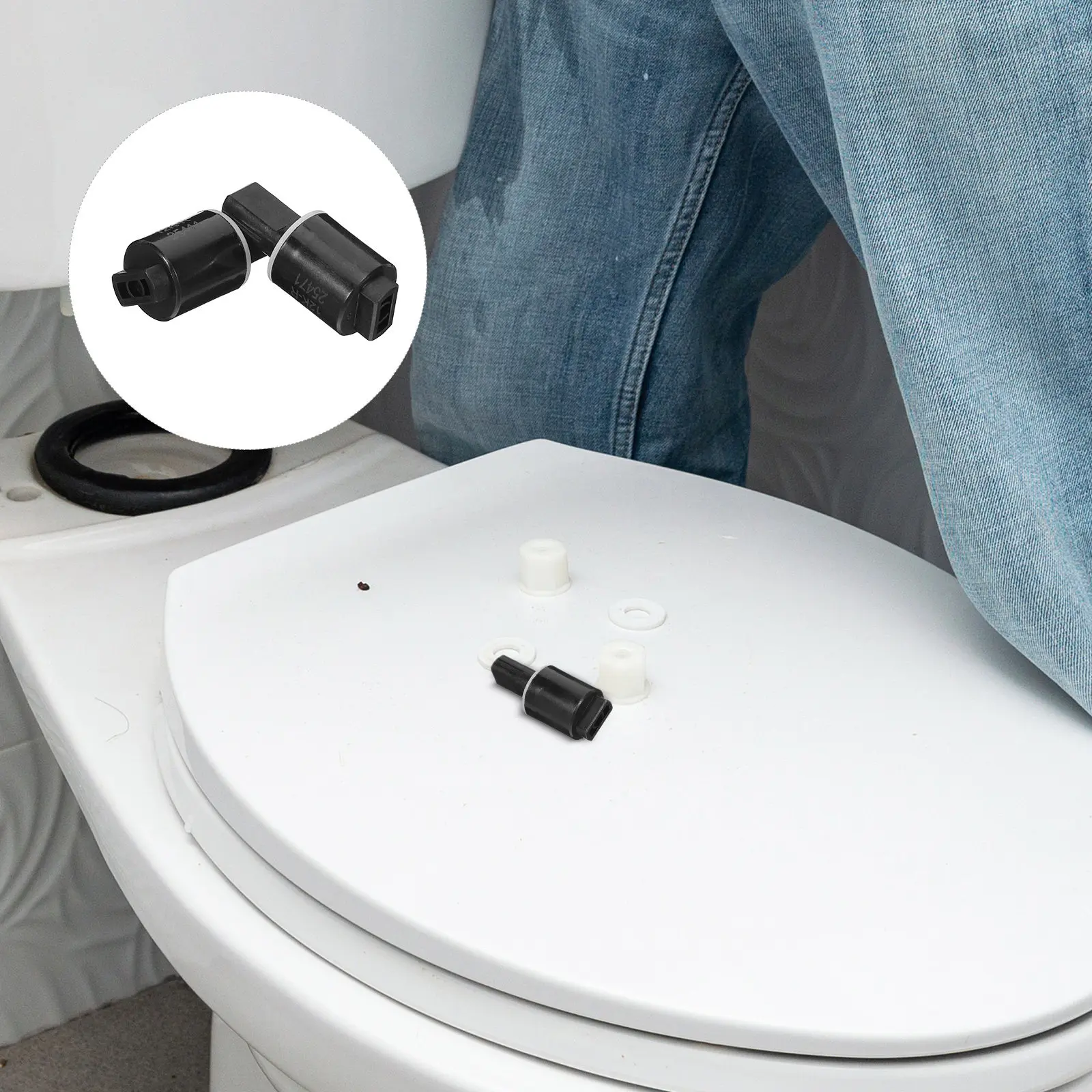 

2Pcs Smart Toilet Seat Buffer Set Soft Close Lid Quiet Damper Replacement Slow Close Hinge Mechanism Noise Dampening Toilet Seat