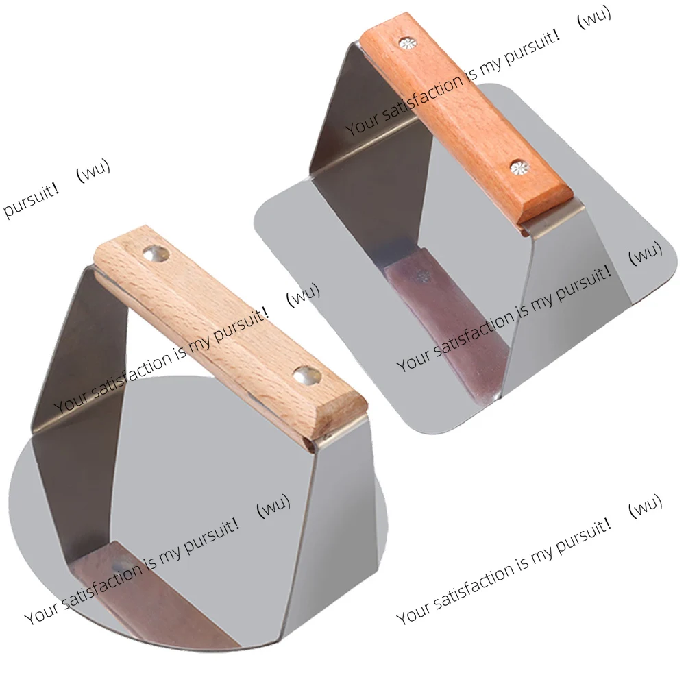 Manual platen, square or round burger press for frying pans, barbecue kitchen accessories