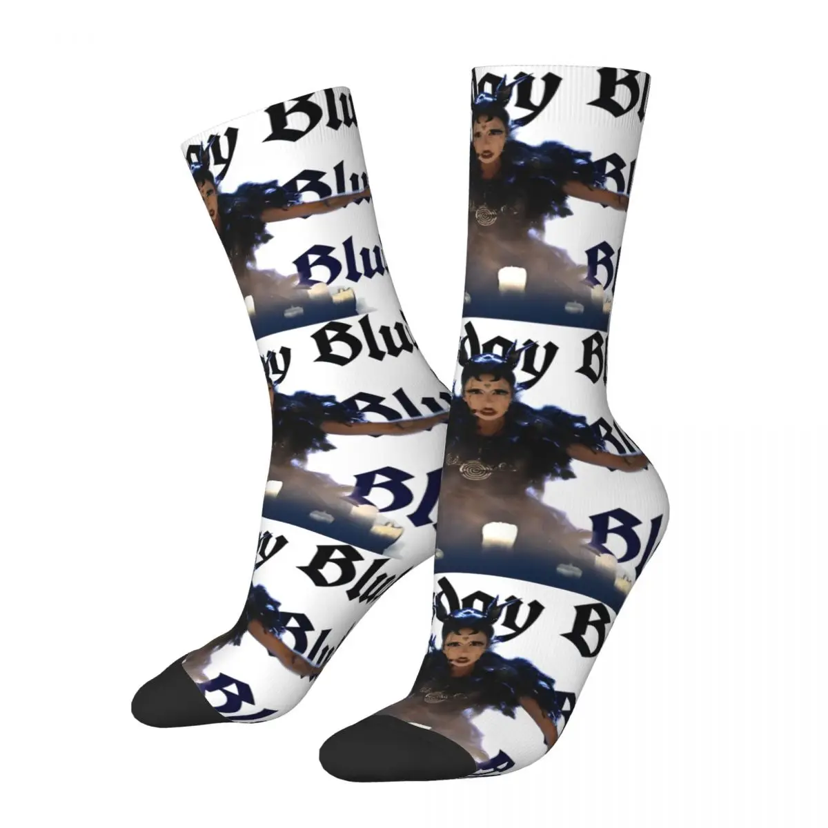 Funny Happy Doomsday Blue Vintage Harajuku Bambie Thug Hip Hop Novelty Seamless Crew Crazy Sock