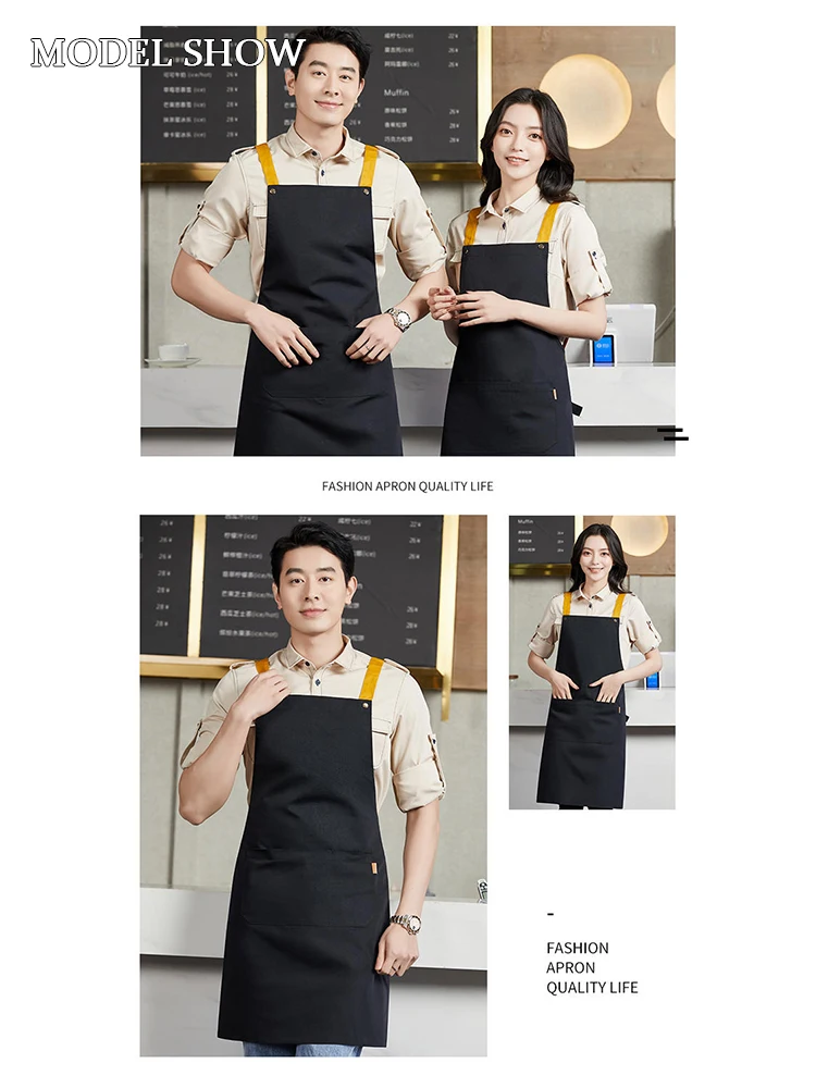 مريلة عمل مطبخ قماشية مقاومة للماء شديدة التحمل - حماية احترافية من الزيت والبقع للطهي المنزلي