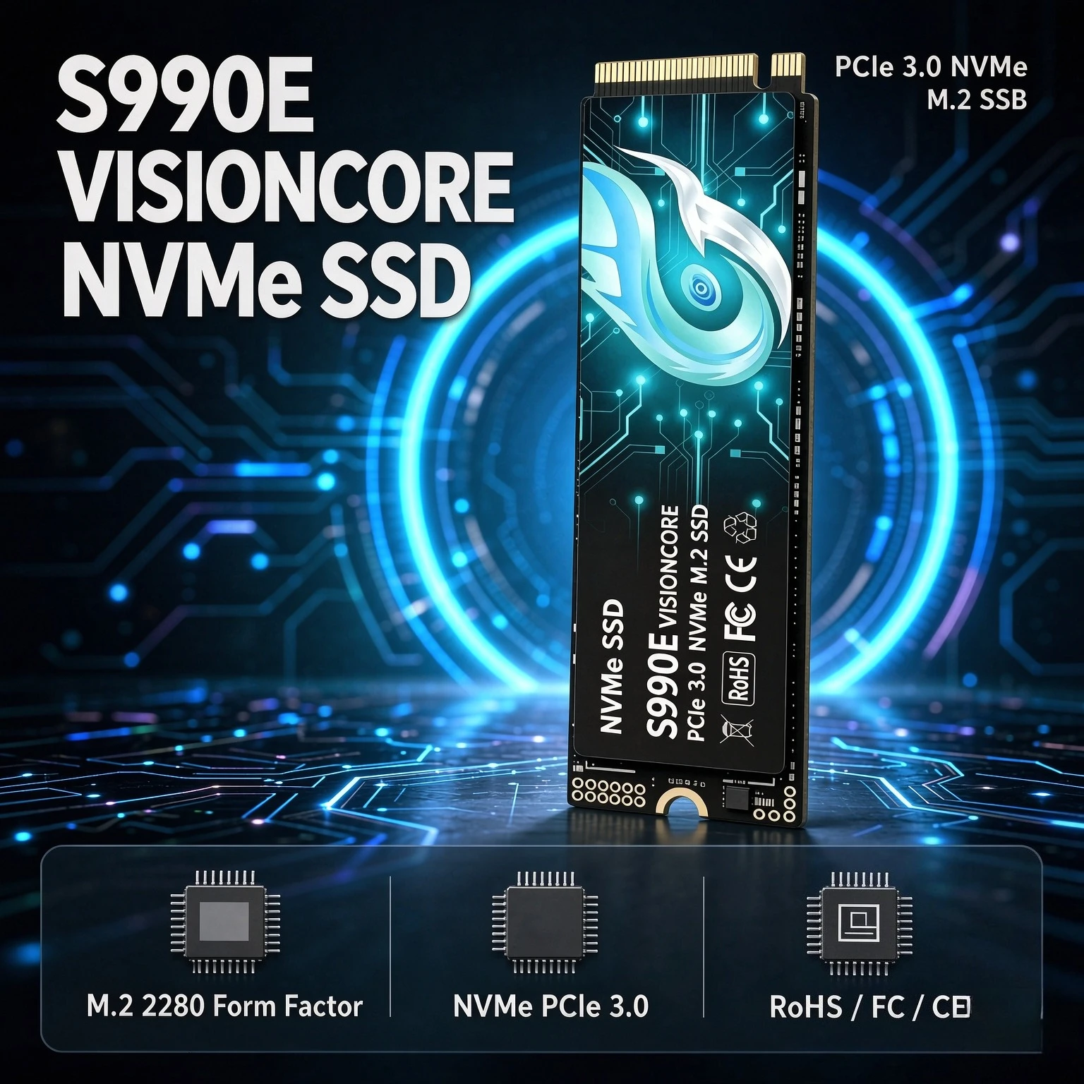 S990E M.2 2280 NVMe SSD PCIe 3.0 2TB 4TB High Speed Gaming Internal Solid State Drive Computer Storage Disk for Laptop Desktop