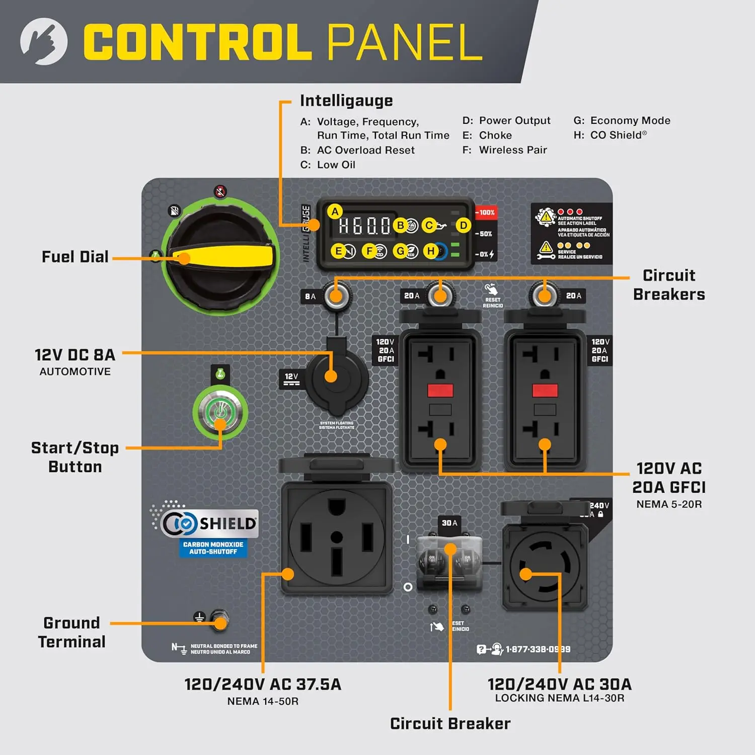 11,000-Watt Wireless Remote Start Home Backup Portable Inverter Generator 6