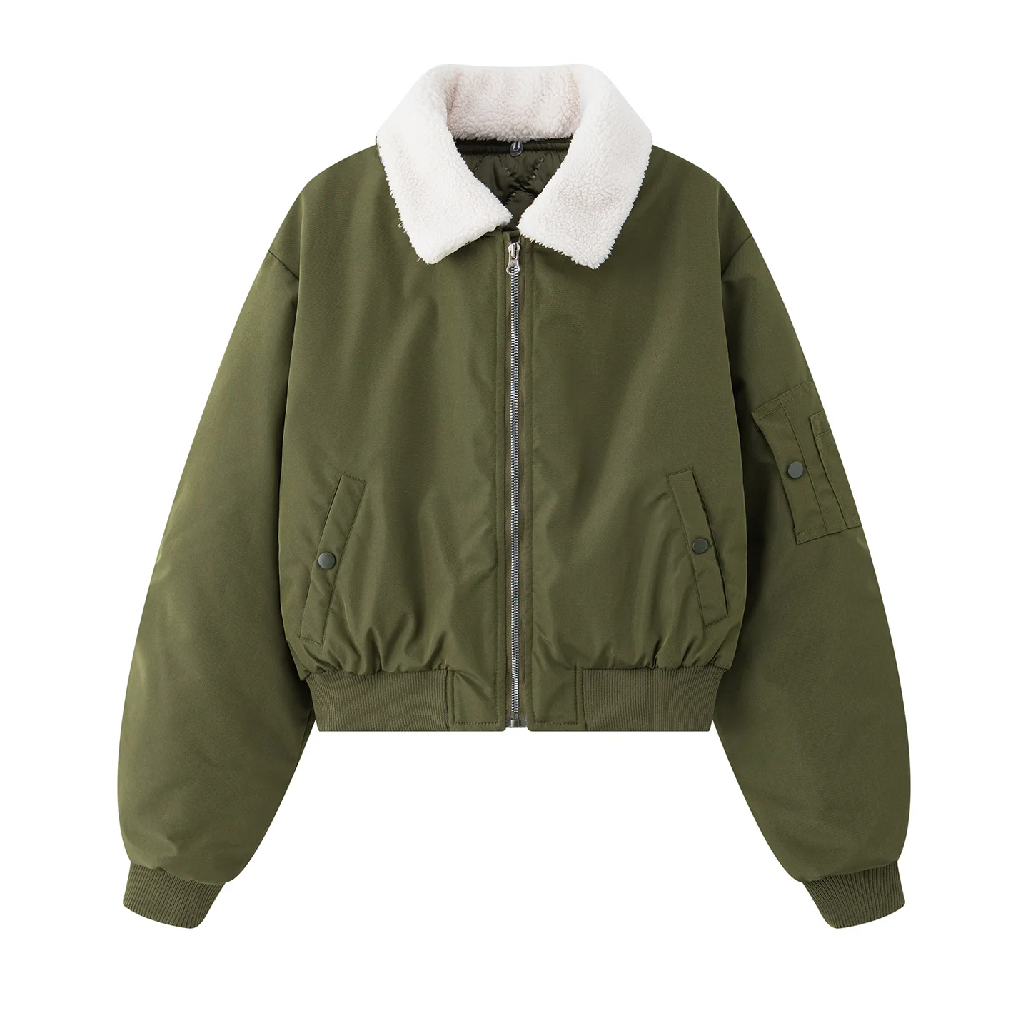 DHH Women's Loose Casual Cotton Jaet with Fur Collar Vintage Sle Autumn Winter New Arrival Knitted Thiened Outerwear