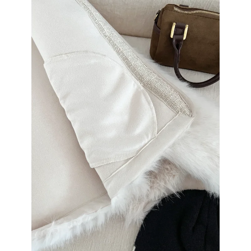 Manteau de Luxe en Fausse Fourrure Double Face pour Femme, Haute Qualité, Petit sexuellement, Optique d'Hiver, Chaud, Manches sulf