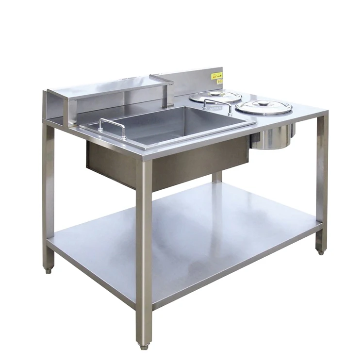 1.4m Fried Chicken Wrapping Powder Table for Fast Food Restaurant