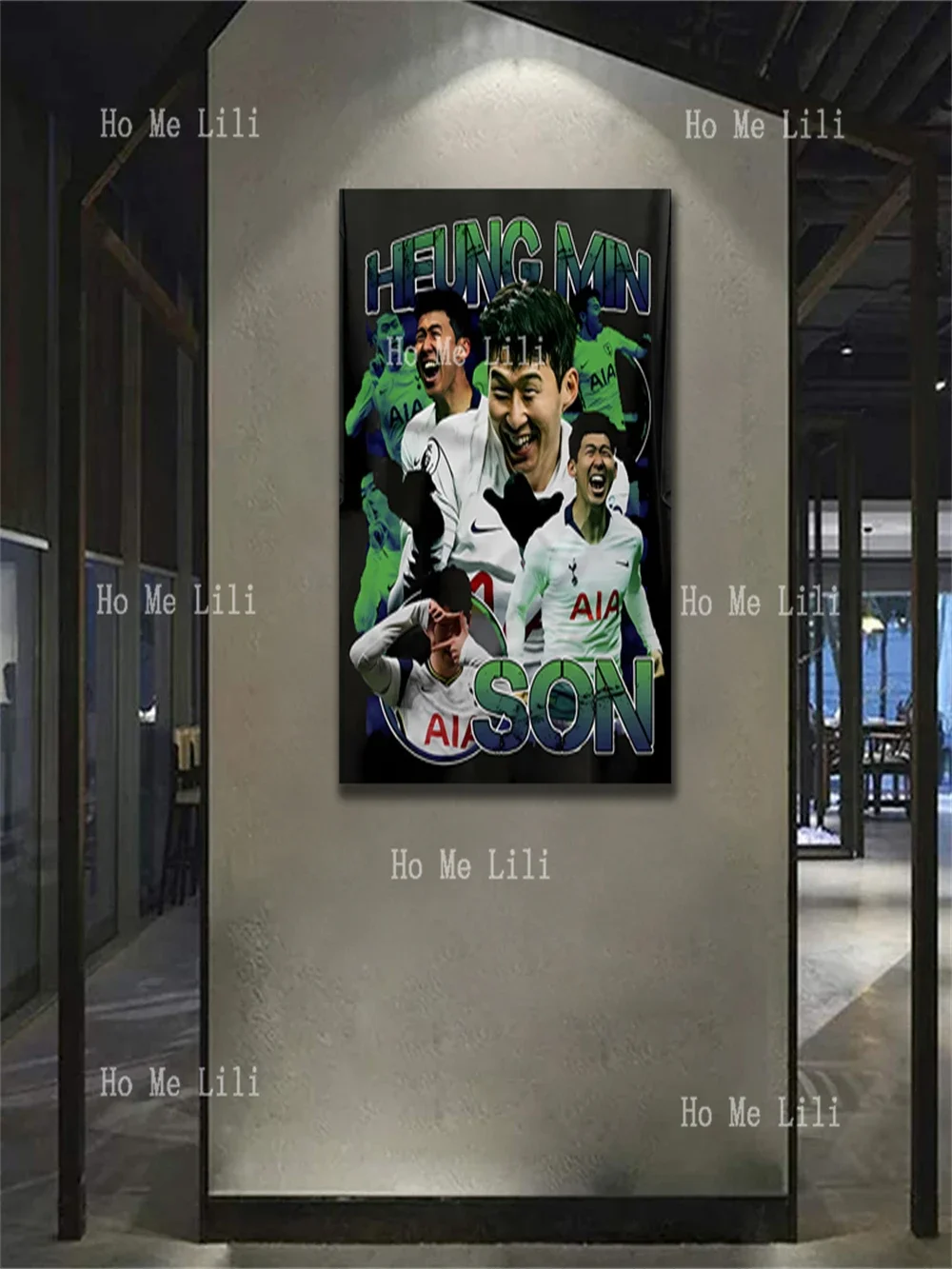 Son Heung-Min 90s Retro Graphic Sonaldo Inspired Rap Canvas Wall Art For Livingroom Decor Oil Painting