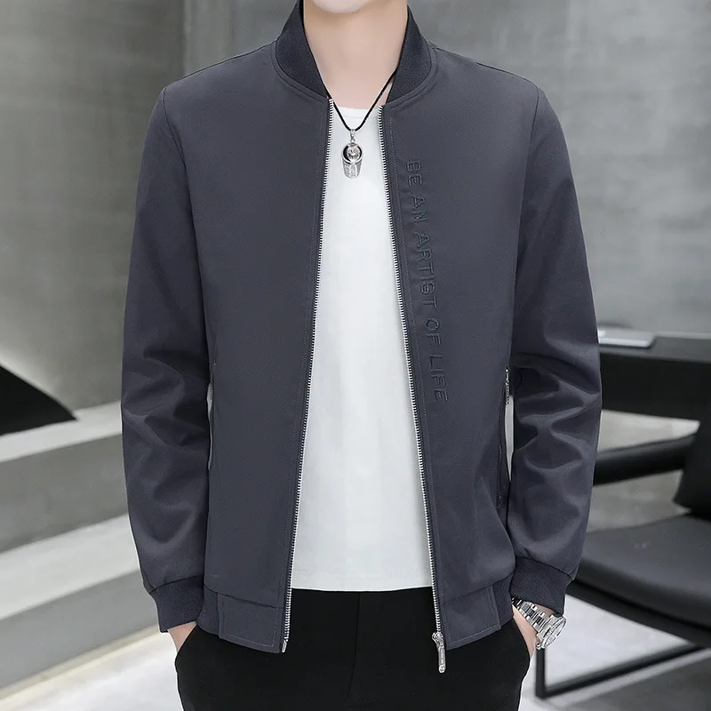 New Men's Casual Fashion Stand-up Collar Simple Versatile Handsome Jacket