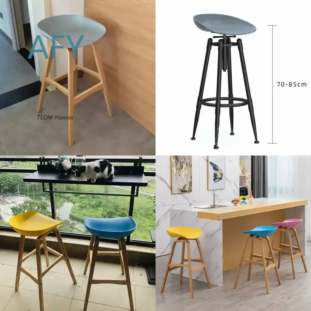 Minimalist Portable Bar Stool for Modern Nordic Wood High Tripod Chair for European Kitchen Counter Furniture Comfortable