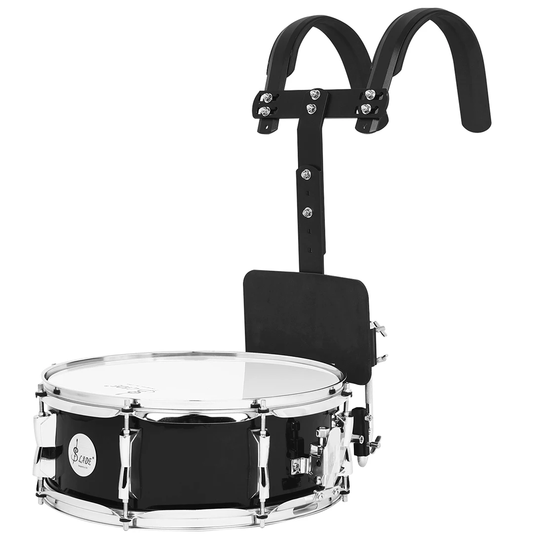 14 Inch X 5.5 Black Marching Snare Drum Stainless Steel Material Highly Stand Drums Percussion Instrument For Band Practice