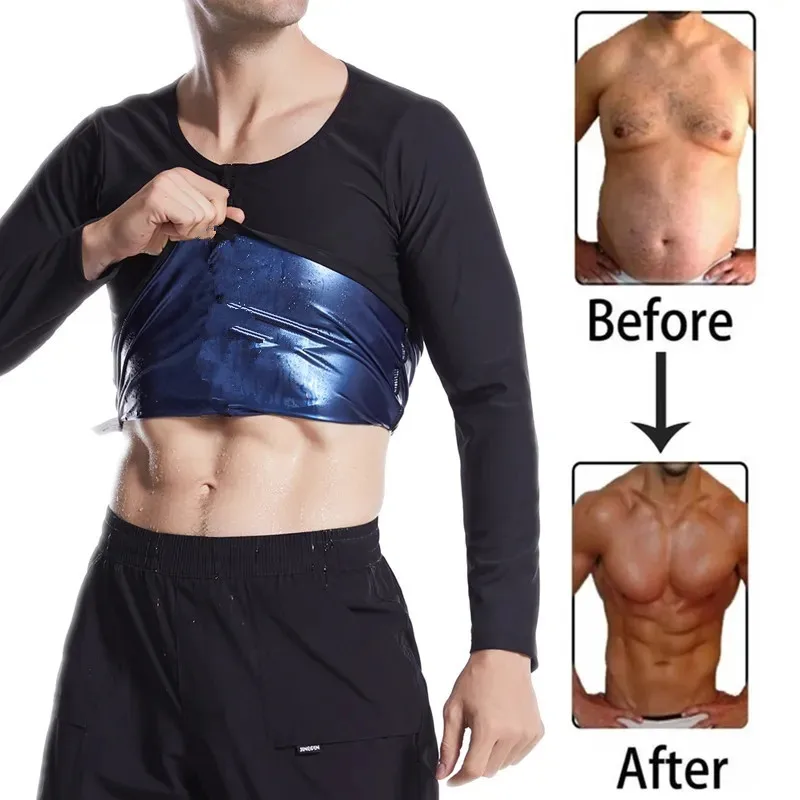 Shapewear Amazon cross-border men\'s fitness sweat suit shaping large size vest sports abdominal control short-sleeved corset