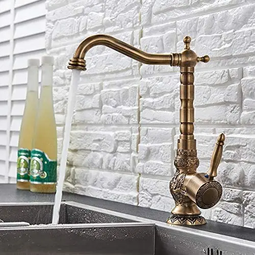 

Европейский антикварный резной утолщенный тяжелый смеситель в стиле ретро, умывальник, медный дракон, смеситель с керамическим узором и одним отверстием