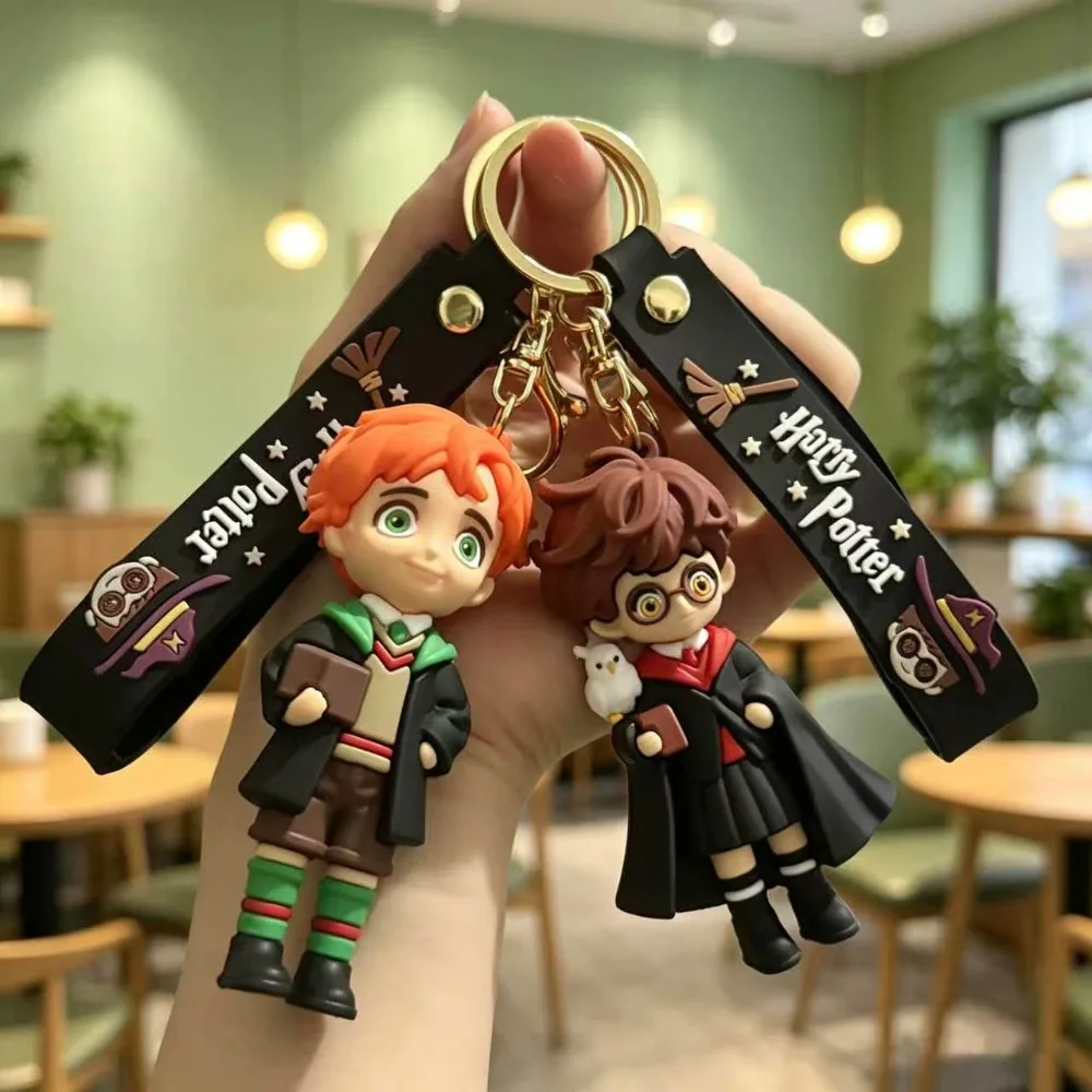Harry Potter 3D silicone character keychain cute mini cartoon character bag pendant car keychain fans collect birthday gifts. view 4