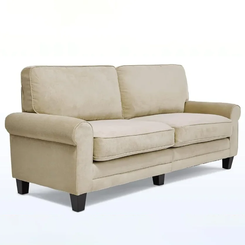 

Durable Modern Upholstered Fabric Sofa, Two-seater Sofa Round Armrests Modern Couch Bed Room Accesories Living Room Furniture