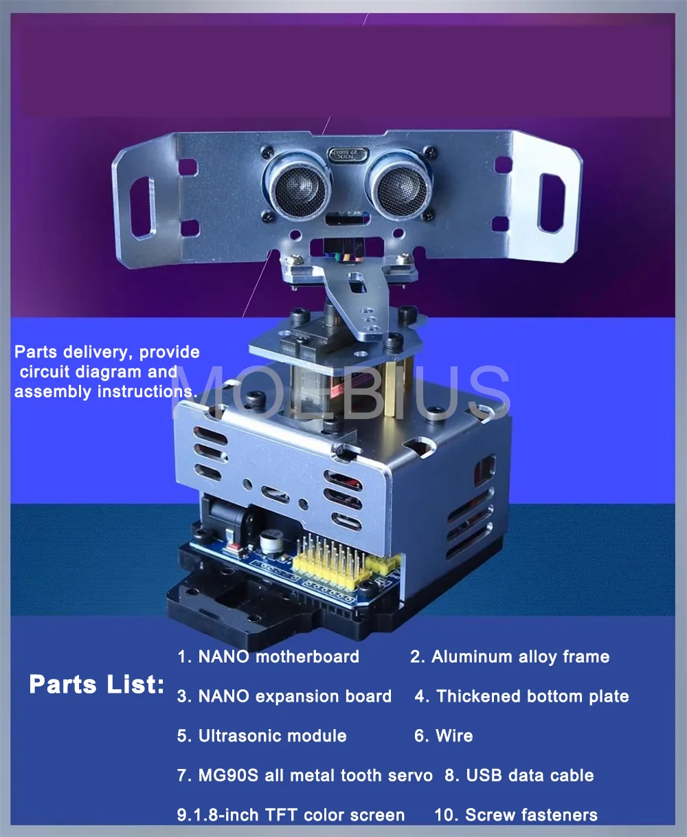 Moebius Ultraschall-Radar warner kompatibel mit Arduino Programmier spielzeug DIY Stiel Kit