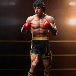 Boxer Rocky Full Resin Figure 1/24 Scale 75mm Assemble Miniature Garage Model Kit Unassembled Unpainted Diorama Toys