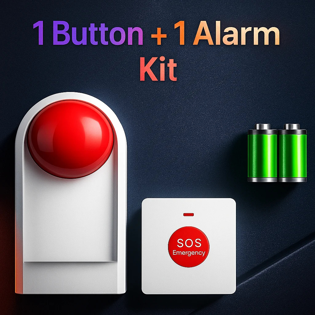 

Toilet Emergency Call System with SOS Button & Flash Siren | 200m Wireless | Waterproof | For Hospitals, Restrooms, Elderly Care