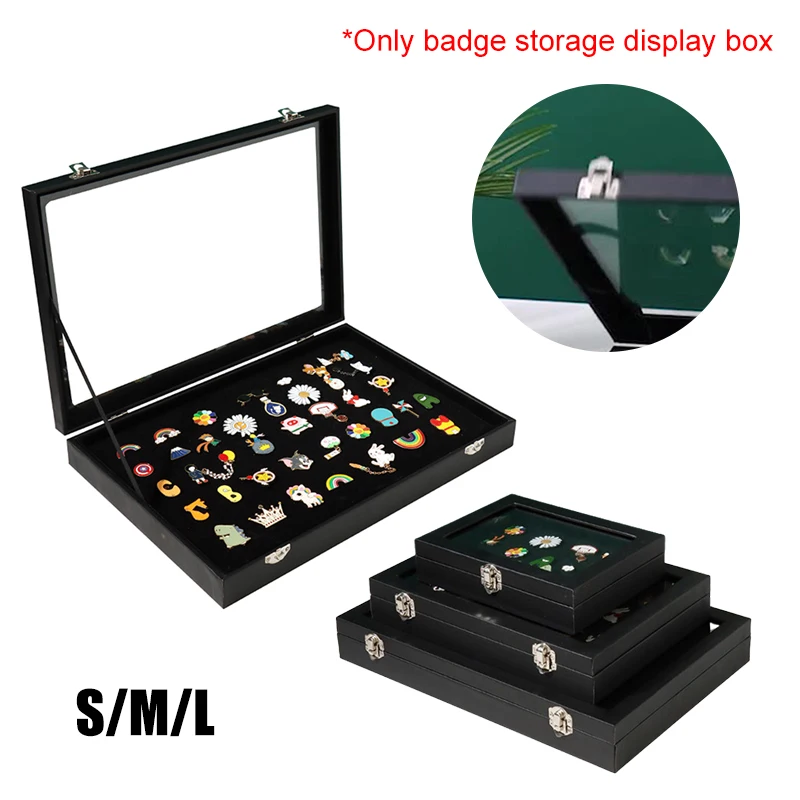 

Pin Medal Display Case Badge Storage Box Transparent Dustproof Pin Display Box For Medal Jewelry Collection Display Frame
