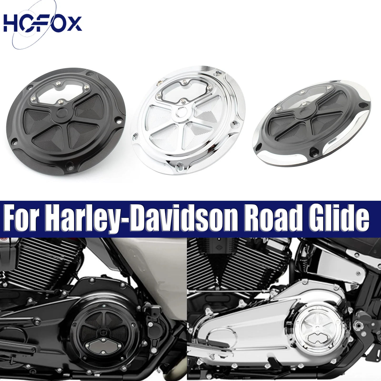 

Chrome/ Black Motorcycle Accessories Derby Timing Timer Cover For Harley-Davidson Road Glide ST FLTRXST Derby Cover