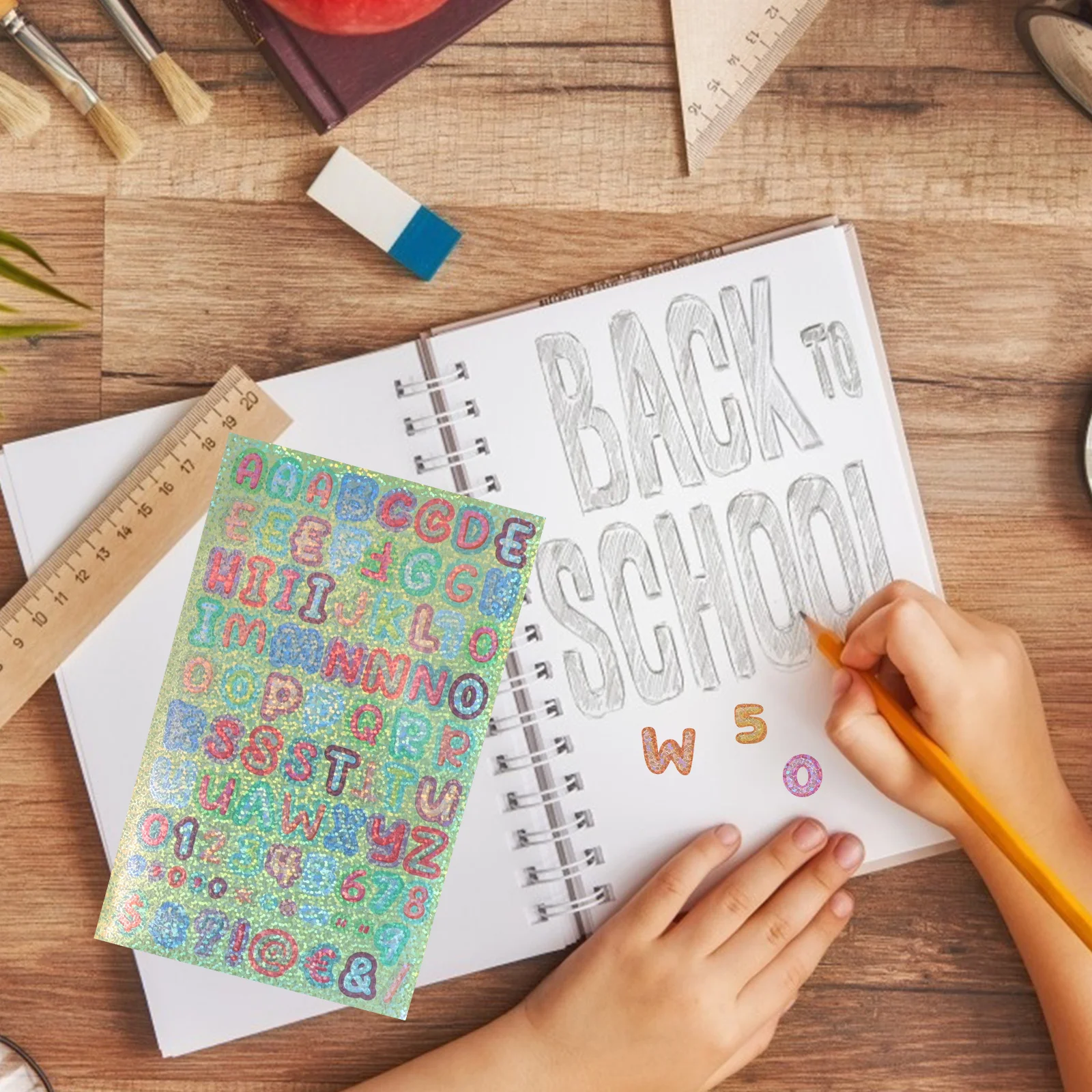 

12 Sheets Letter and Number Stickers for DIY Crafts Waterproof Alphabet Stickers for Laptops Water Bottles Journals Poster Board