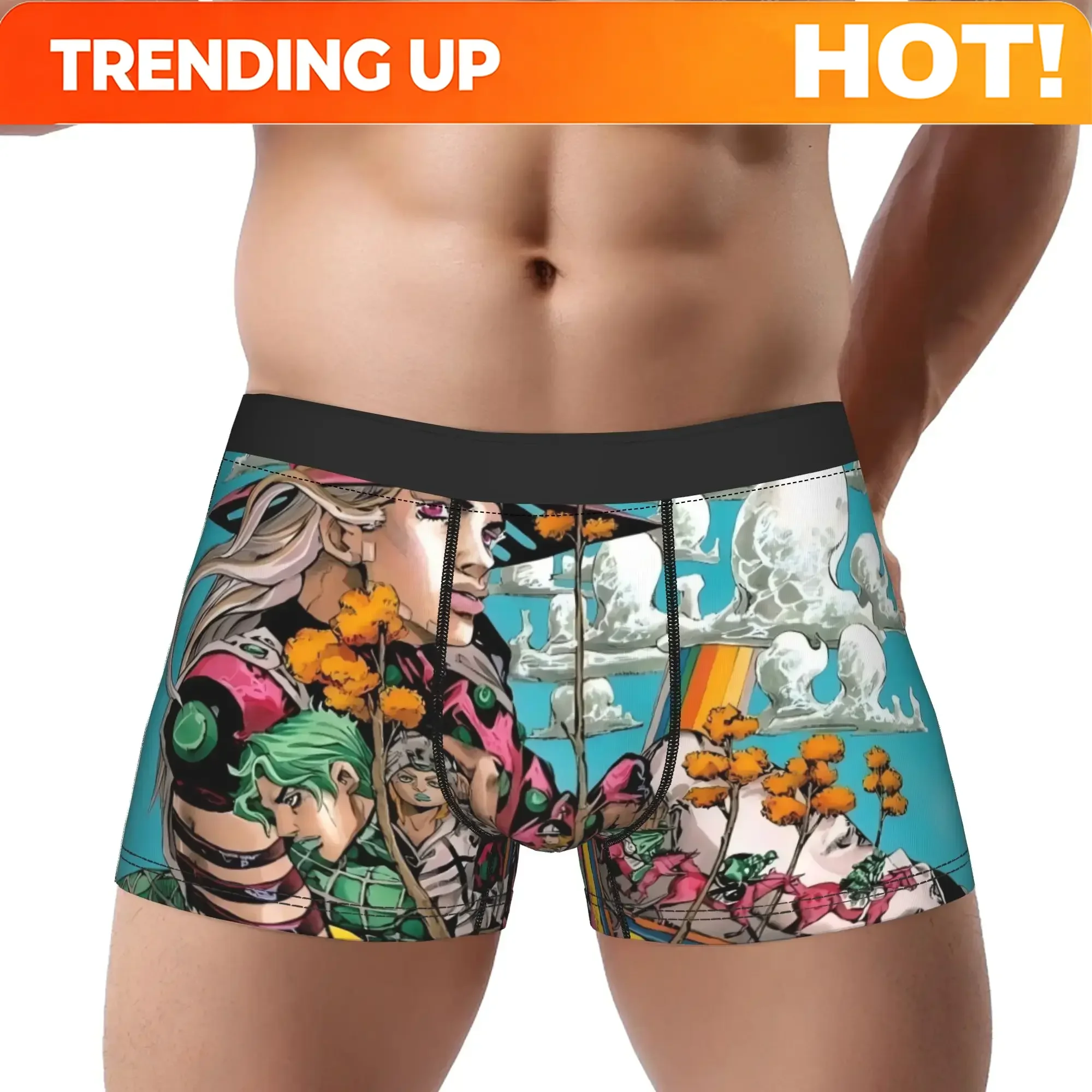 Customization JoJo's Bizarre Adventure Underpants Homme Panties Man Underwear JoJo Ventilate Shorts Boxer Briefs