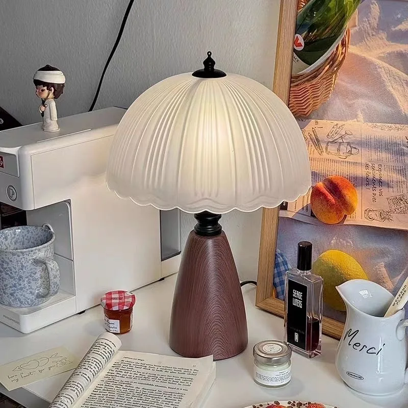 Wabi-sabi Vintage Table Lamp American Retro Style Night Light for Bedroom Study Bedside Home Decor