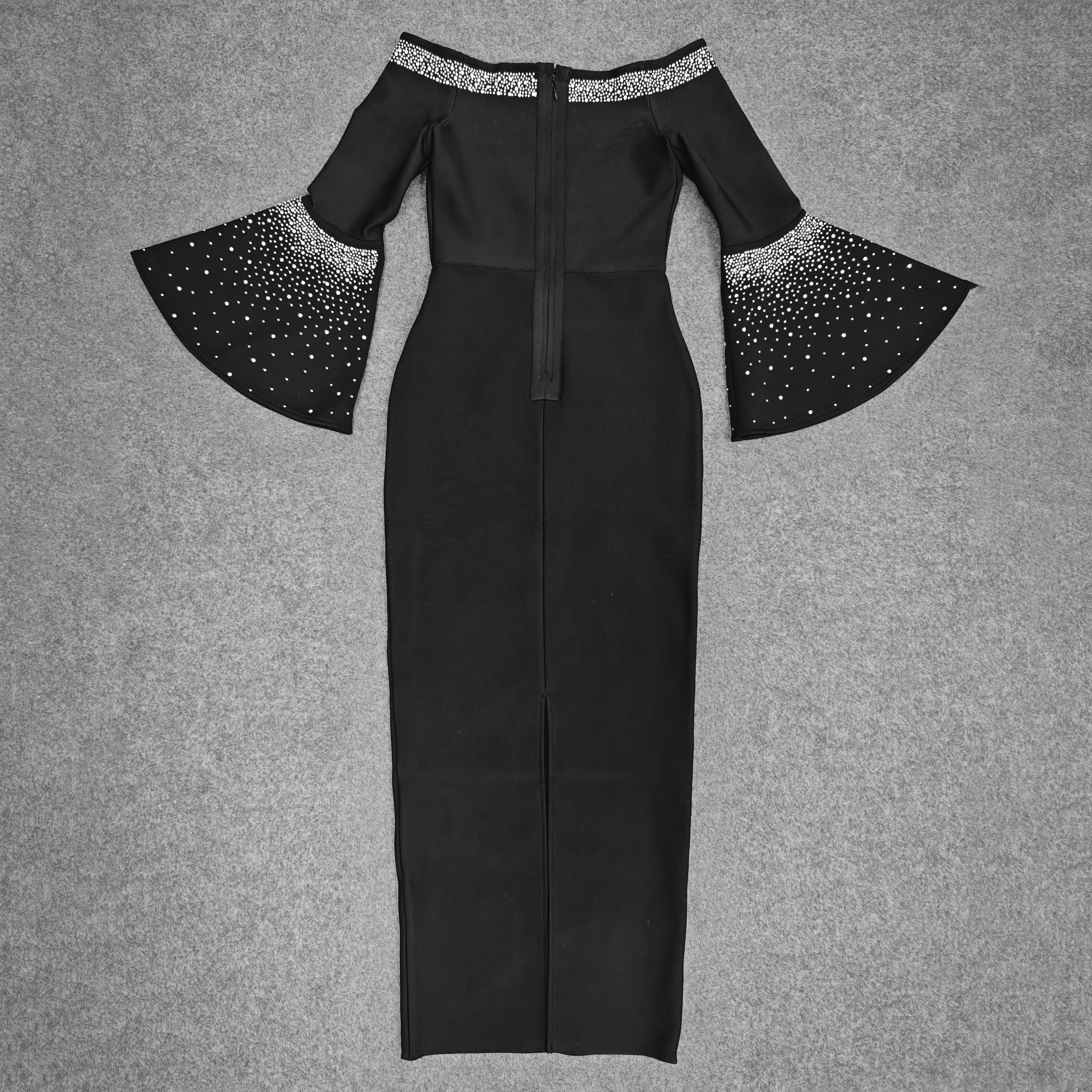 ชุดเดรสยาวสไตล์ฝรั่งเศสแบบเฮปเบิร์น ดีไซน์หรูหราเบาๆ ทรงเข้ารูป โชว์หลัง ผูกเชือกผูกเอว สำหรับผู้หญิง