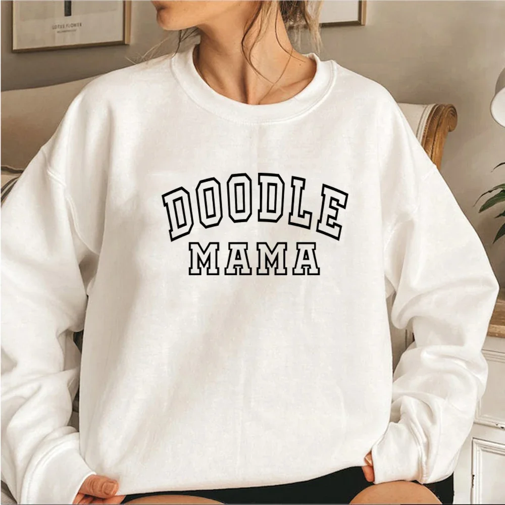 Golden Doodle Mama Sweatshirt Doodle Mom Hoodie Women Long Sleeve Crewneck Sweatshirts Graphic Hoodies Casual Pullovers Top